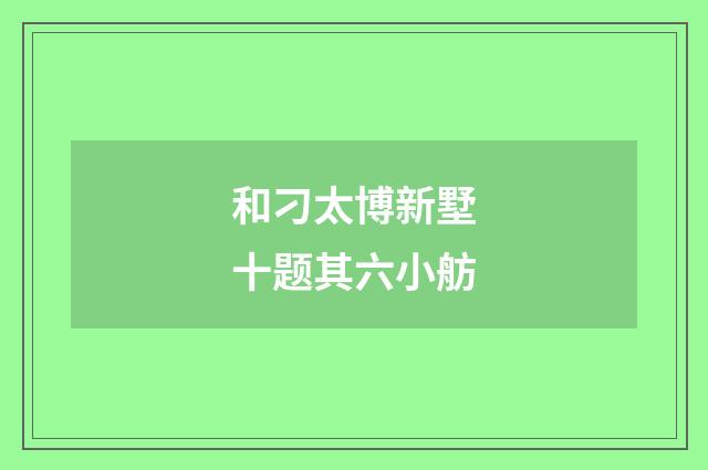 和刁太博新墅十题其六小舫