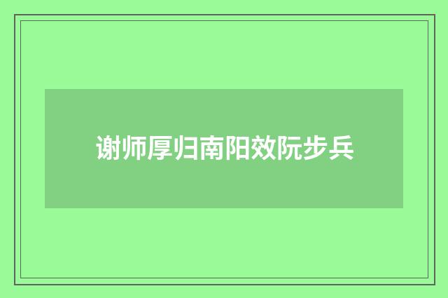 谢师厚归南阳效阮步兵