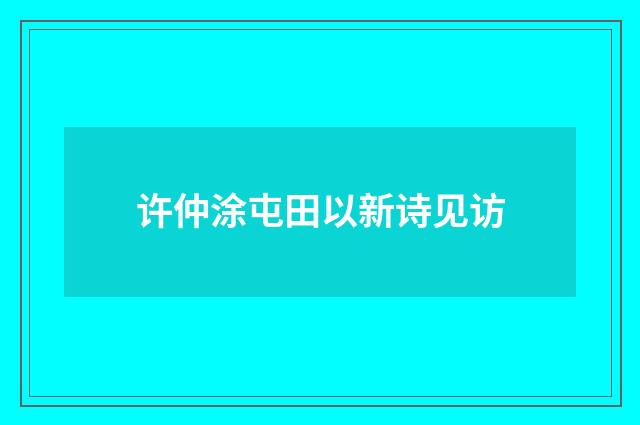 许仲涂屯田以新诗见访