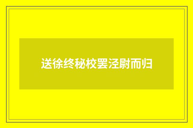 送徐终秘校罢泾尉而归