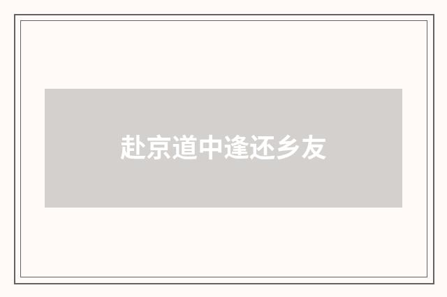 赴京道中逢还乡友