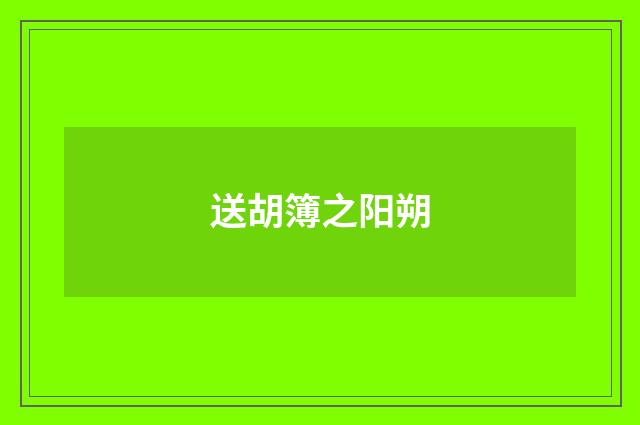 送胡簿之阳朔