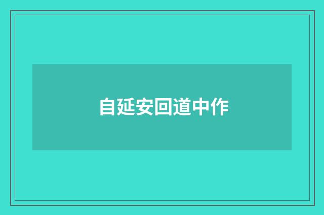 自延安回道中作