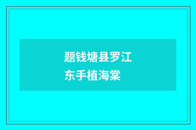 题钱塘县罗江东手植海棠