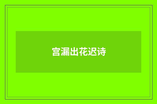 宫漏出花迟诗