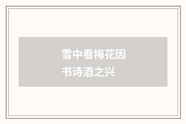 雪中看梅花因书诗酒之兴