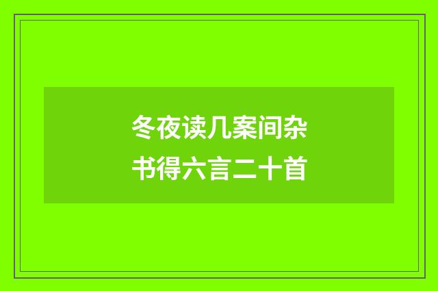 冬夜读几案间杂书得六言二十首