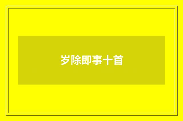 岁除即事十首