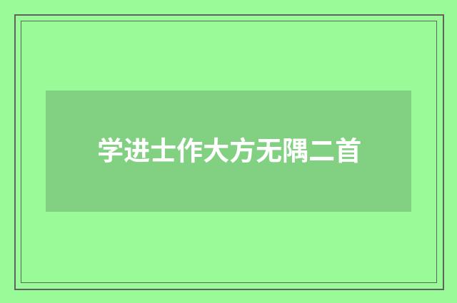 学进士作大方无隅二首