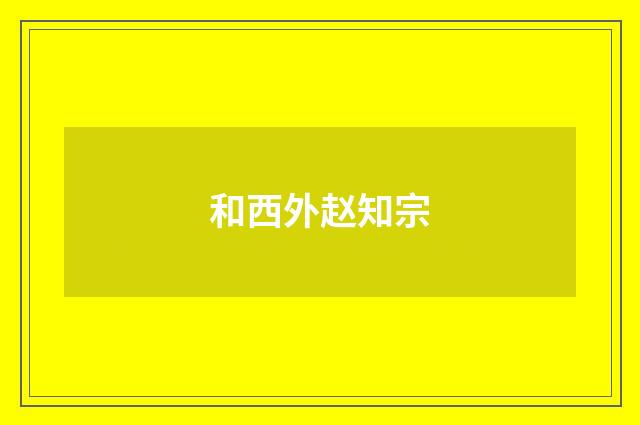 和西外赵知宗