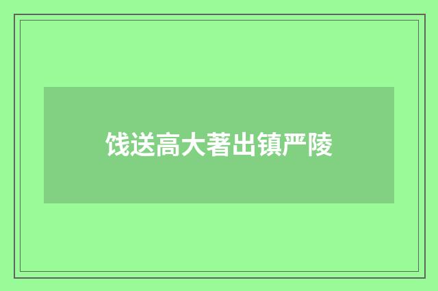 饯送高大著出镇严陵
