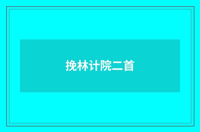 挽林计院二首