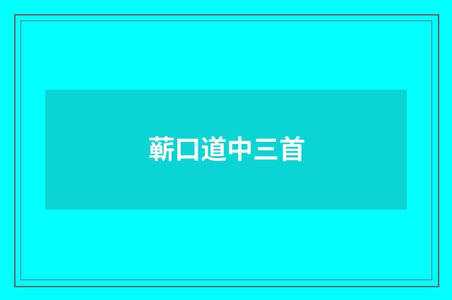 蕲口道中三首