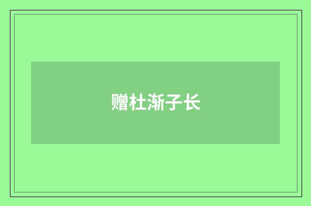 赠杜渐子长