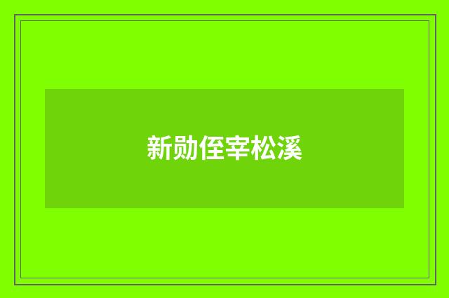 新勋侄宰松溪