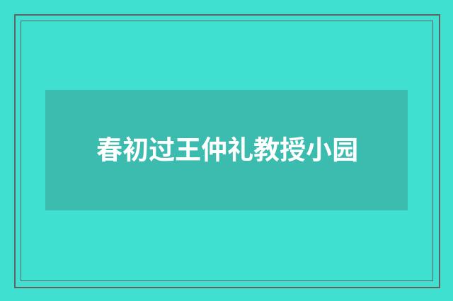 春初过王仲礼教授小园