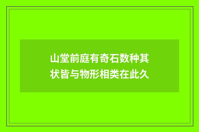 山堂前庭有奇石数种其状皆与物形相类在此久