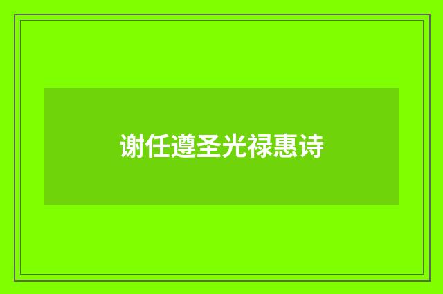 谢任遵圣光禄惠诗