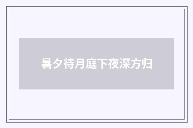 暑夕待月庭下夜深方归