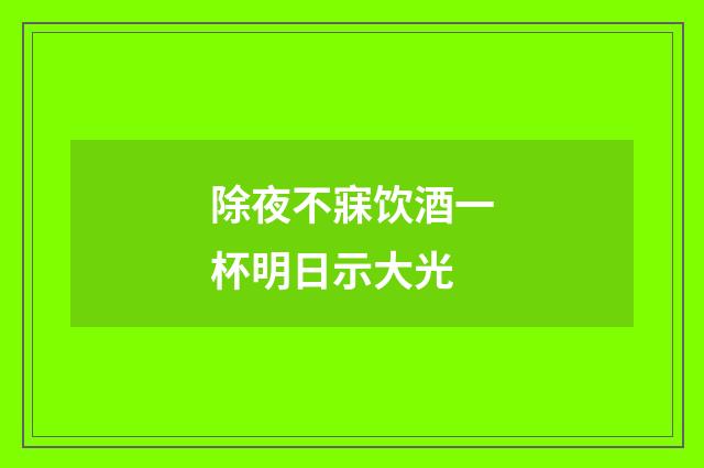 除夜不寐饮酒一杯明日示大光