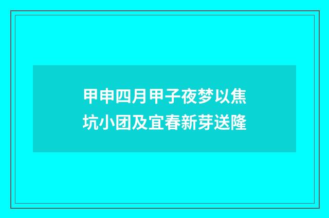 甲申四月甲子夜梦以焦坑小团及宜春新芽送隆