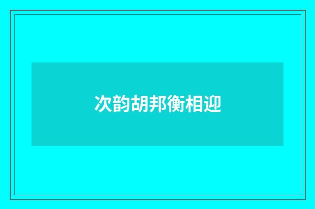次韵胡邦衡相迎