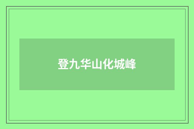 登九华山化城峰