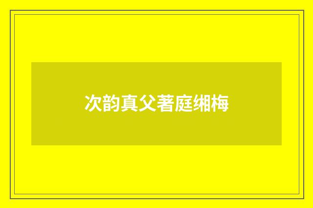 次韵真父著庭缃梅