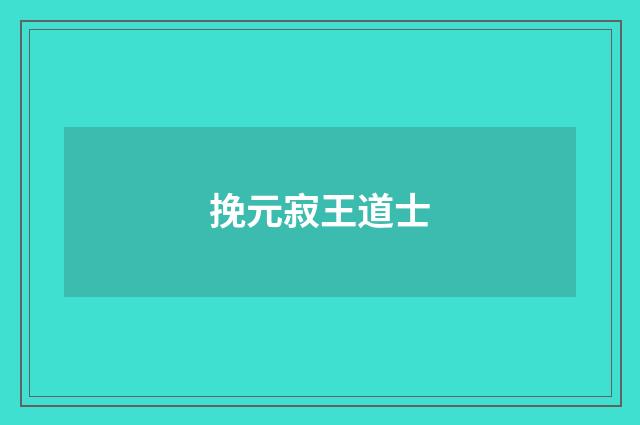挽元寂王道士