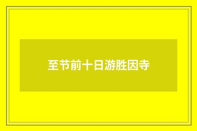 至节前十日游胜因寺