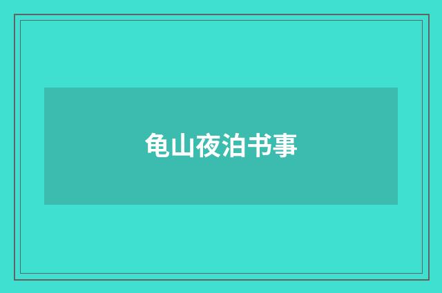 龟山夜泊书事