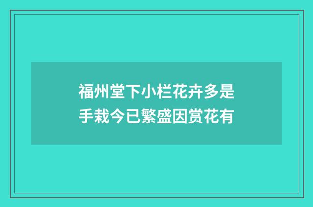福州堂下小栏花卉多是手栽今已繁盛因赏花有