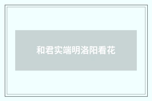 和君实端明洛阳看花