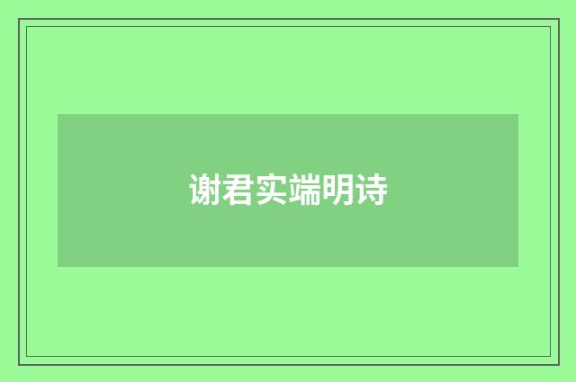 谢君实端明诗