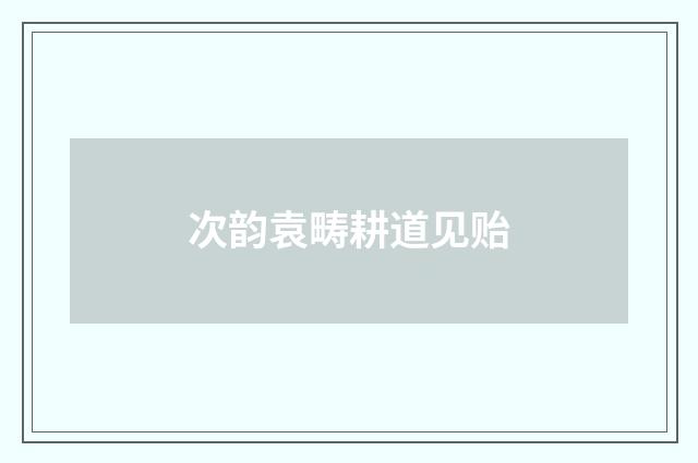 次韵袁畴耕道见贻