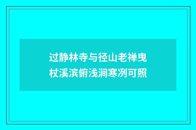 过静林寺与径山老禅曳杖溪滨俯浅涧寒冽可照