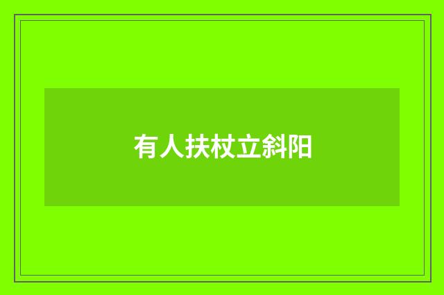 有人扶杖立斜阳