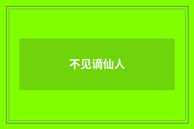 不见谪仙人
