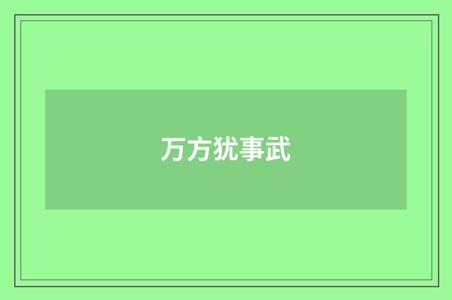 万方犹事武