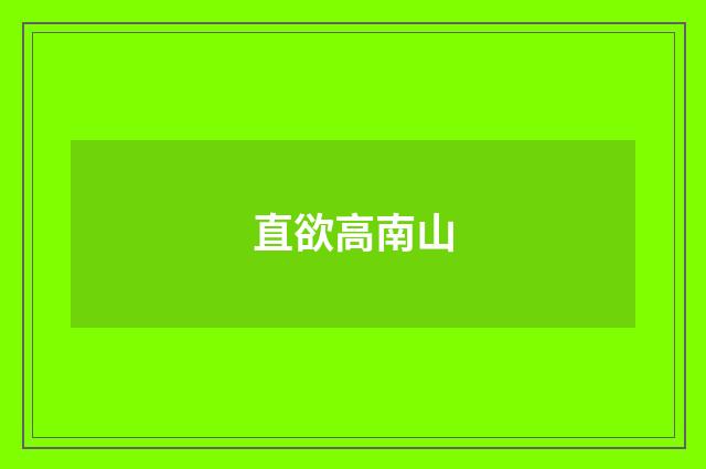 直欲高南山