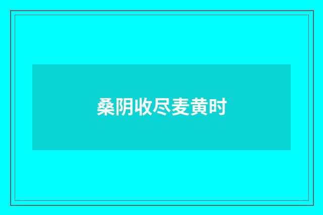 桑阴收尽麦黄时