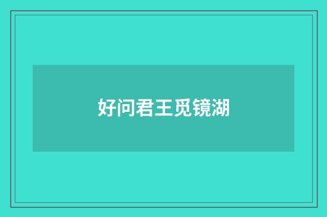 好问君王觅镜湖
