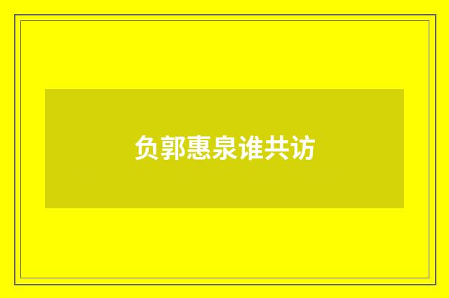 负郭惠泉谁共访