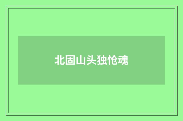 北固山头独怆魂