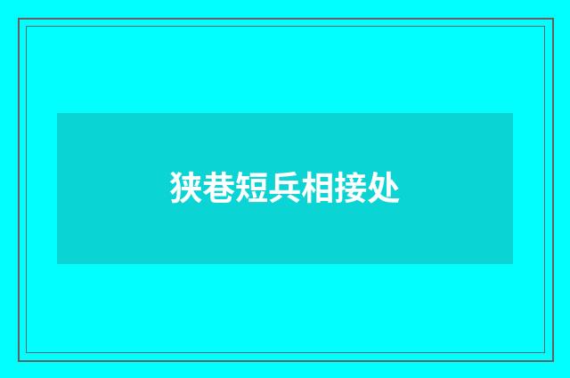 狭巷短兵相接处