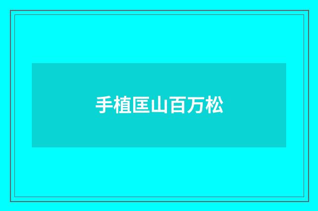 手植匡山百万松