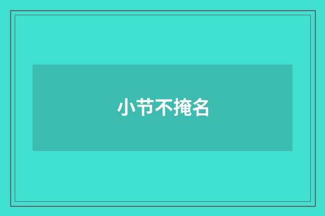 小节不掩名