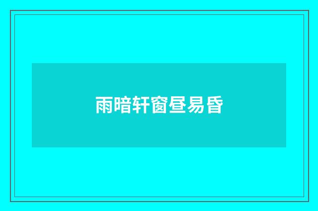 雨暗轩窗昼易昏