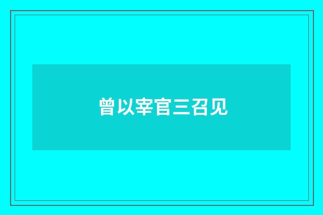 曾以宰官三召见
