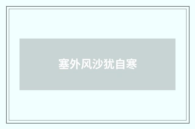 塞外风沙犹自寒